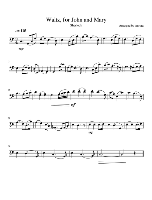 The Waltz For John And Mary (arranged for cello solo)