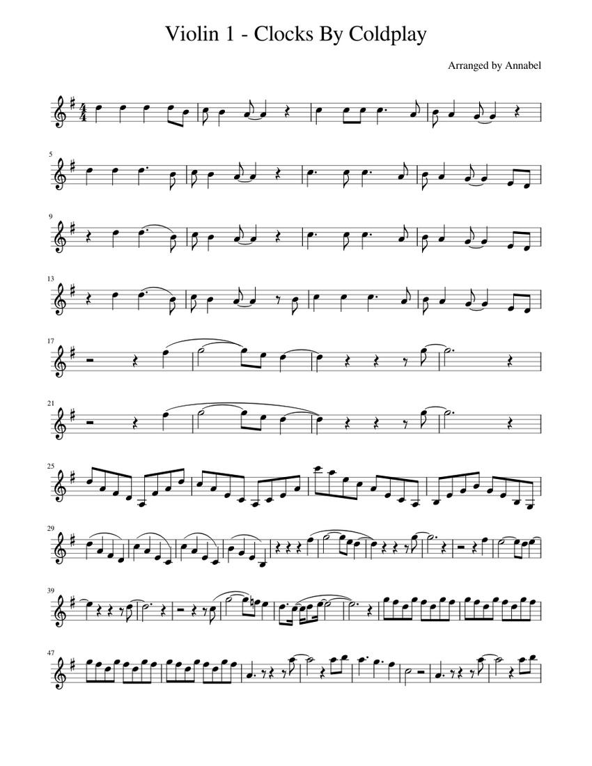Clocks Coldplay Clocks Coldplay Sheet music for Piano (Solo