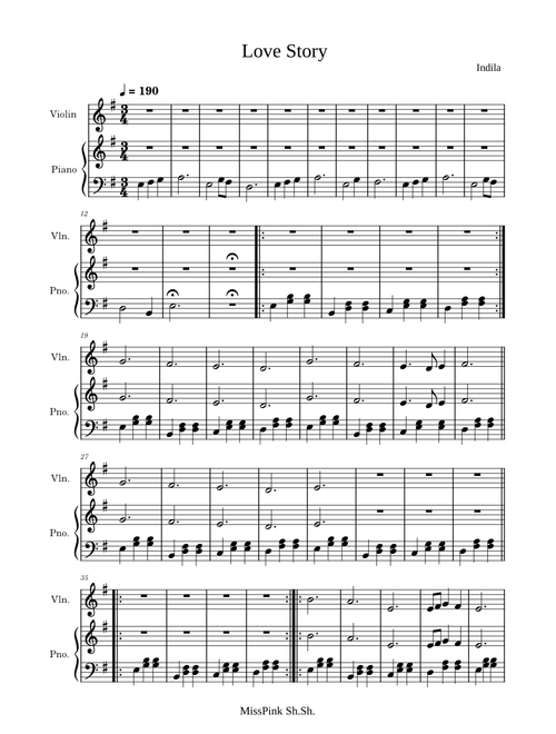 Love Story-Indila (Violin + Piano) 🎻 🎹