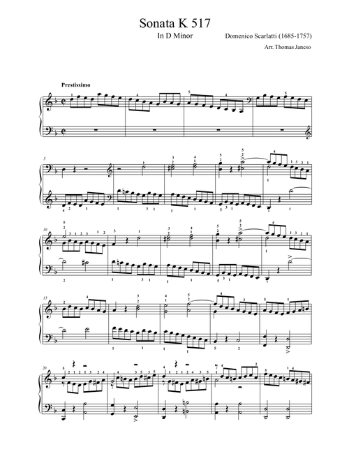 Scarlatti Sonata K 517 (Arr. Thomas Jancso) - Domenico Scarlatti (Instrumental Duet)