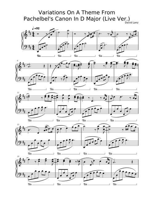 Variations On A Theme From Pachelbel's Canon In D Major – David Lanz