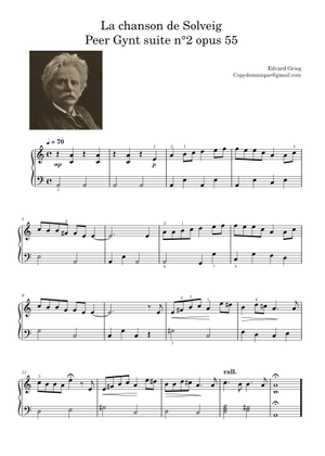 Play Official version of Solveig's Song Sheet Music by Edvard