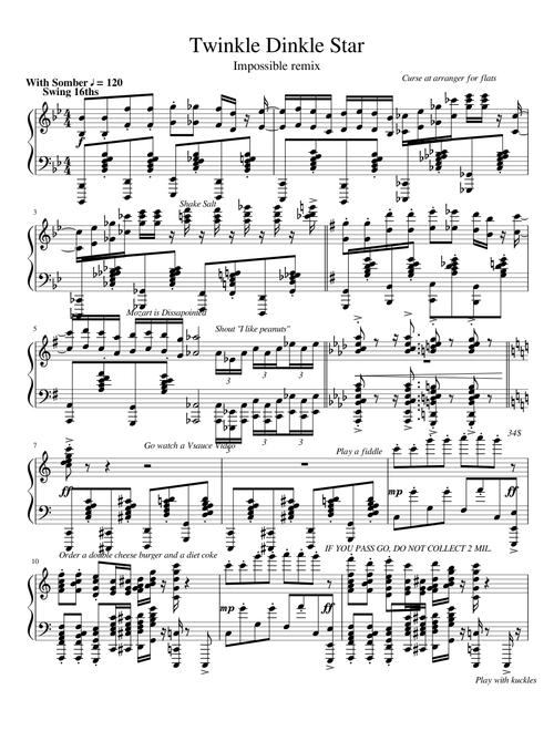 Twinkle Twinkle Little Star Impossible Remix Mozart would be dissapointed