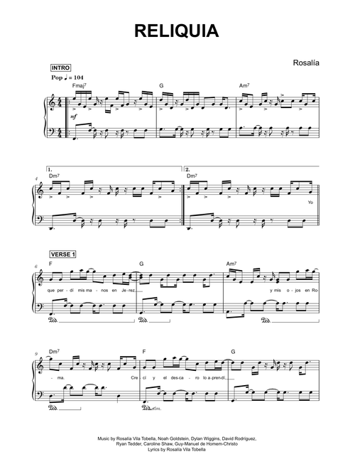 Reliquia - ROSALÍA (Piano)