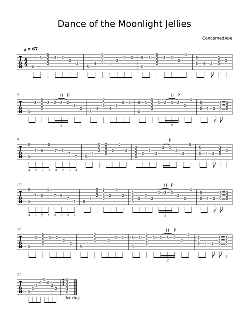 Dance of the Moonlight Jellies - Guitar tab