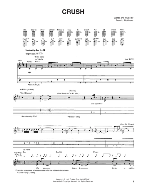 Crush - Dave Matthews Band (Guitar Tab)