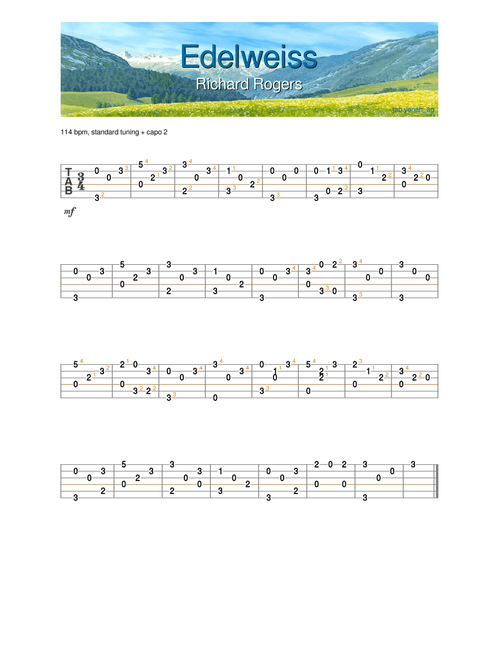 Edelweiss - Guitar Tab