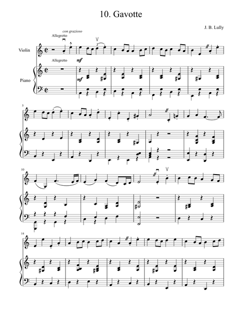 Gavotte scurtata - J.B. Lully