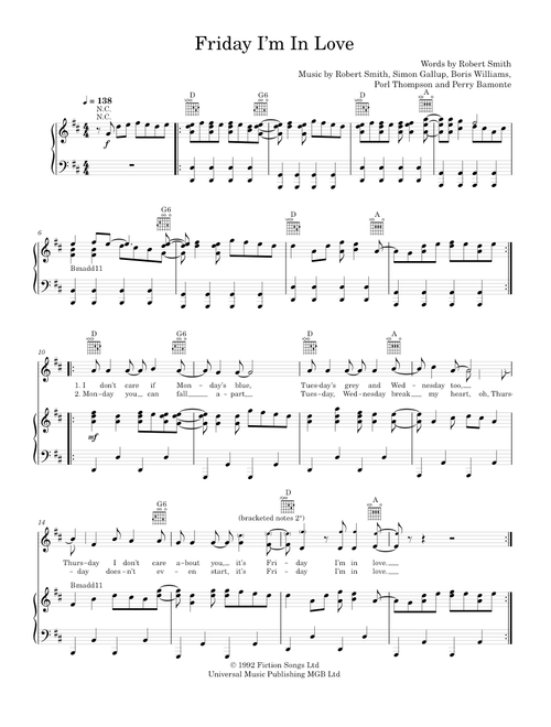 Friday I'm in love - The Cure (Piano-Voice-Guitar)