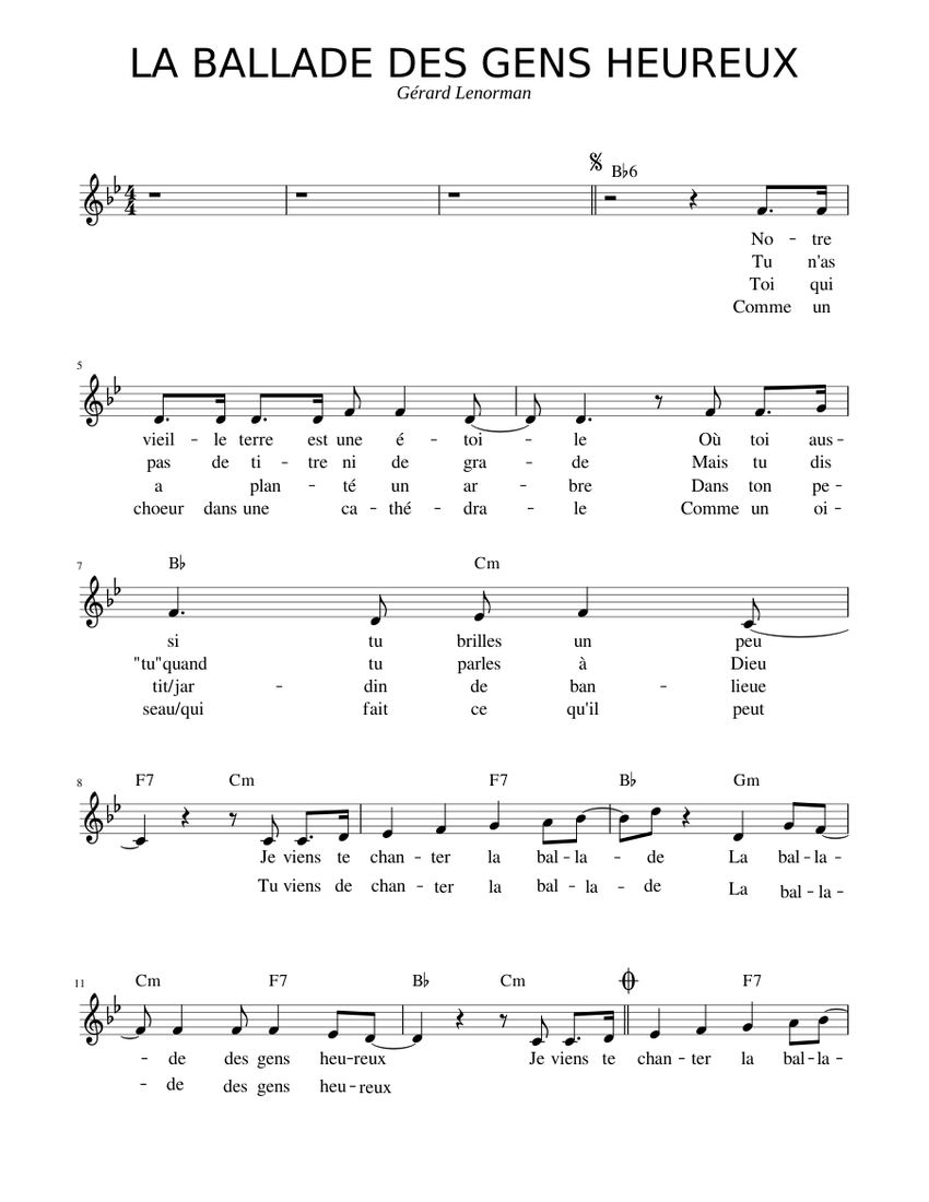 la-ballade-des-gens-heureux-sheet-music-with-chords-for-vocals-solo