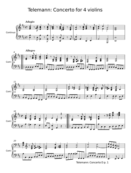 Concerto for 4 Violins No. 3 - Georg Philipp Telemann