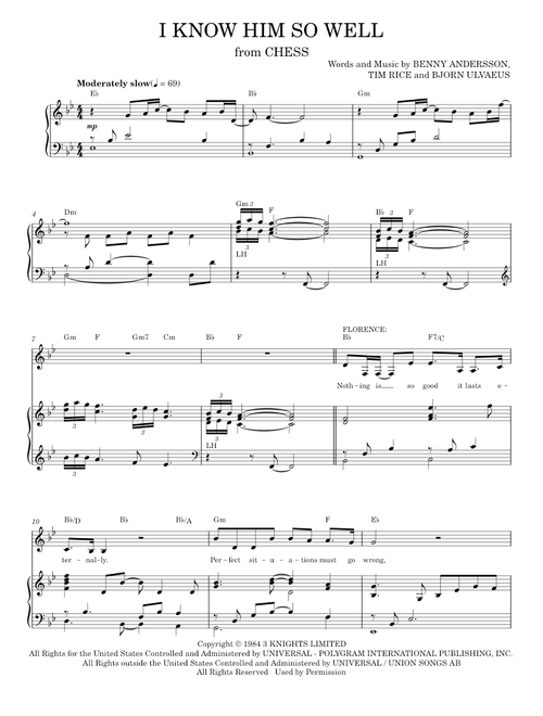 I Know Him So Well (Piano Vocal)