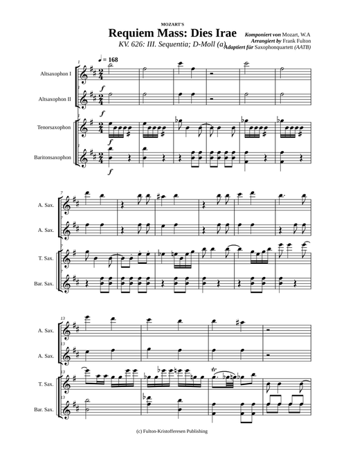 Dies Irae, KV 626 – Mozart, W.A. für AATB