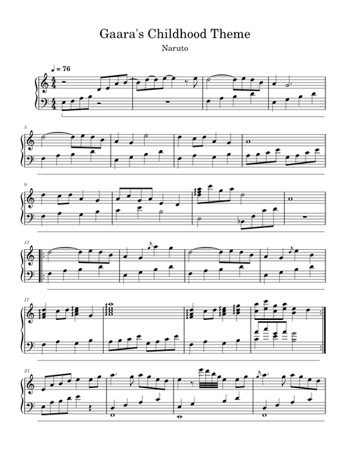 Gaara's Childhood Theme  – Toshio Masuda