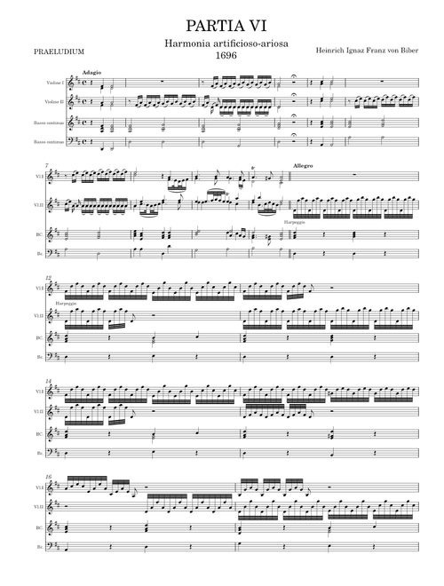 Harmonia artificioso-ariosa Partita VI - Heinrich Ignaz Franz von Biber