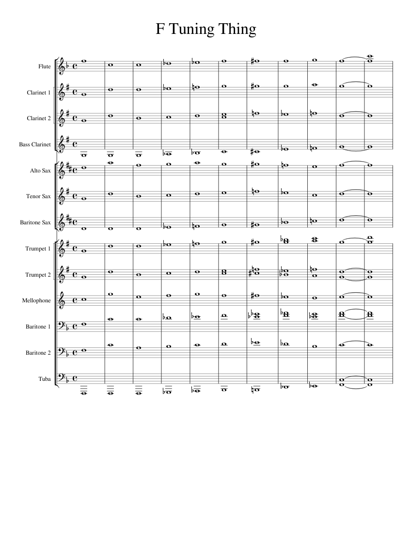 F Tuning Sheet music for Piano, Trombone, Mellophone, Flute & more