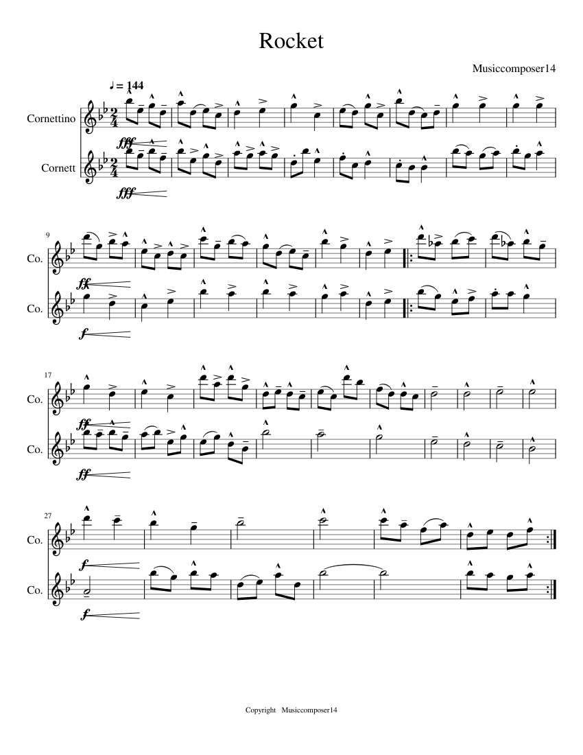 Rocket Sheet music for Brass (other) (Mixed Duet)