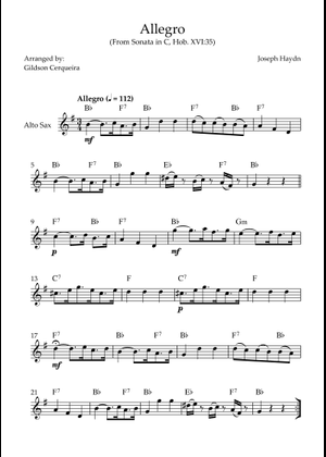 楽譜　F. J. ハイドン作曲　「PRESTO SCHERZANDO」 フルート 楽譜 F. J. ハイドン作曲 「PRESTO SCHERZANDO」 フルート 楽譜 F. J.