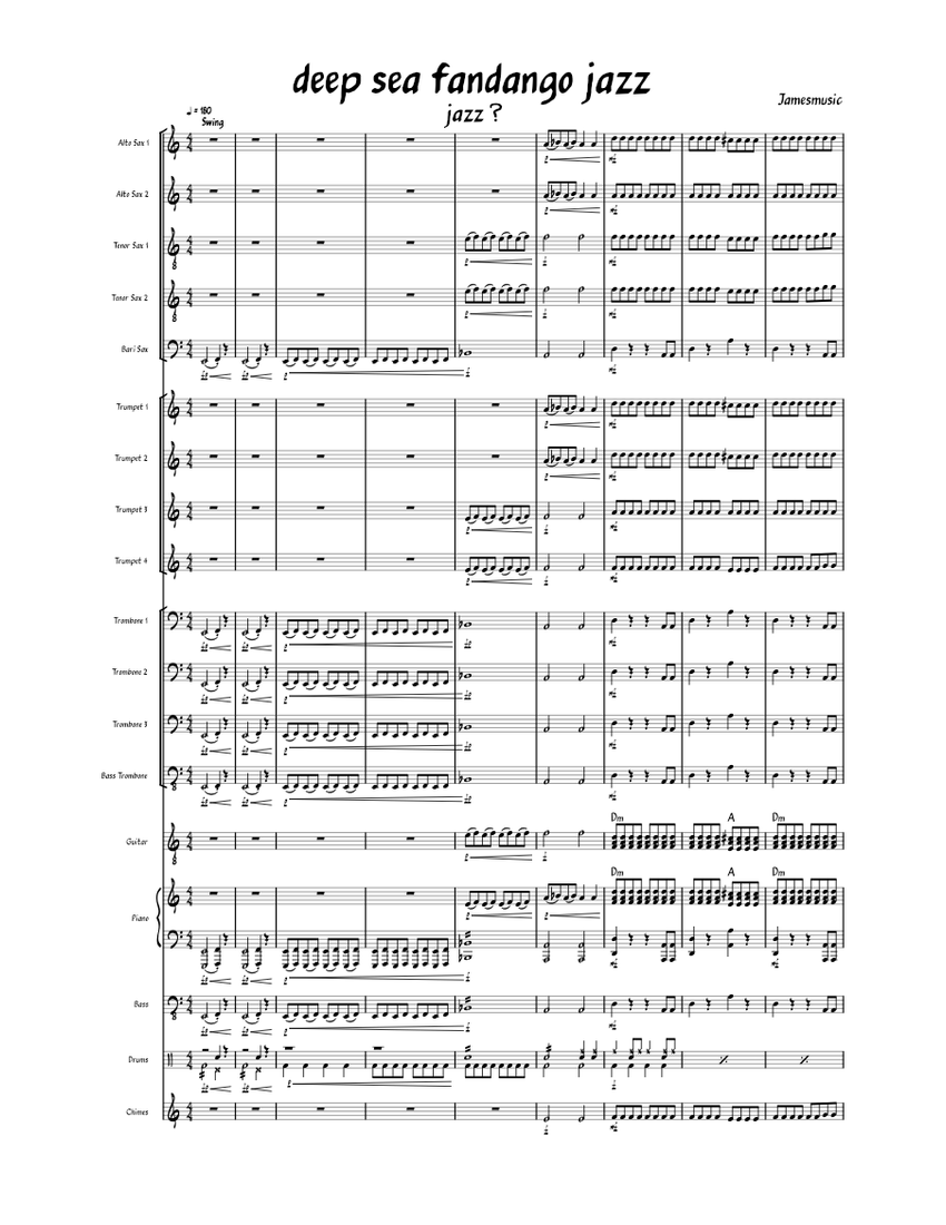 deep_sea_fandango_jazz Sheet music for Piano, Trombone, Trombone bass ...