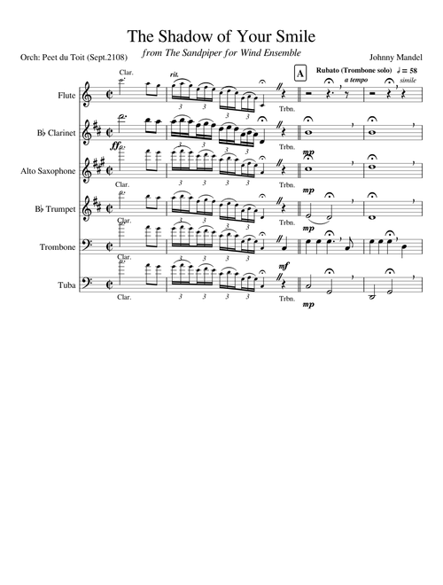 The Shadow of Your Smile - Johnny Mandel (Wind Ensemble)