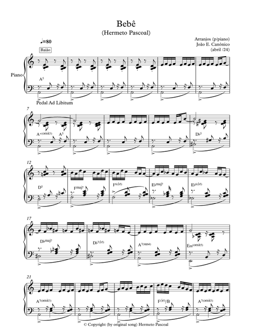 Bebê (Arr. João Eduardo Canônico) (Instrumental Solo)