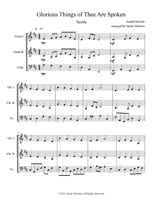 Glorious Things of Thee Are Spoken (Arr. Sandy McIntire) - Joseph Hayden (String Ensemble)