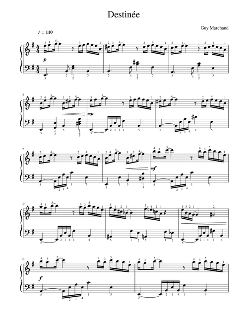 Destinée (arrangement piano)