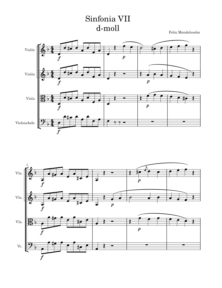String Symphony No.7 in D minor, MWV N 7 – Felix Mendelssohn 1.MV