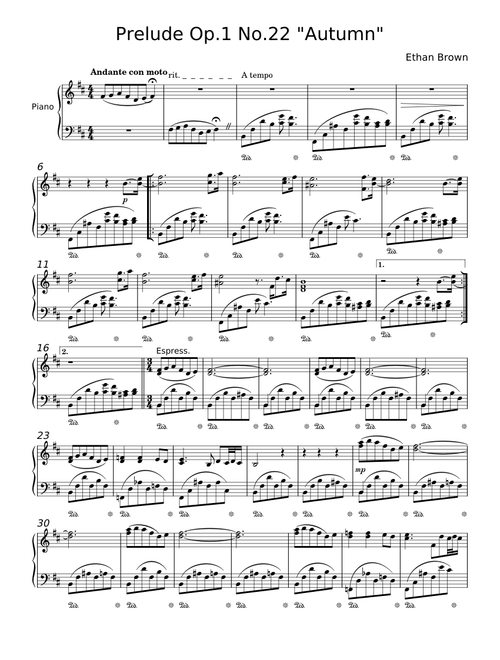 Prelude Op.1 No.22 "Autumn" - Ethan Brown