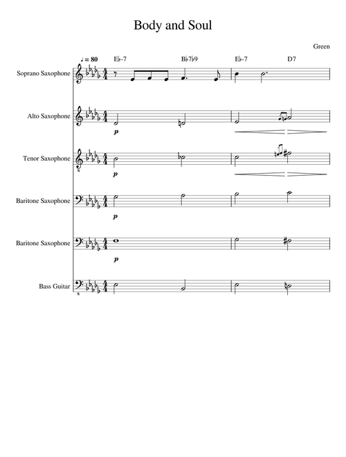 Body and Soul Saxophone Quintet [WIP]