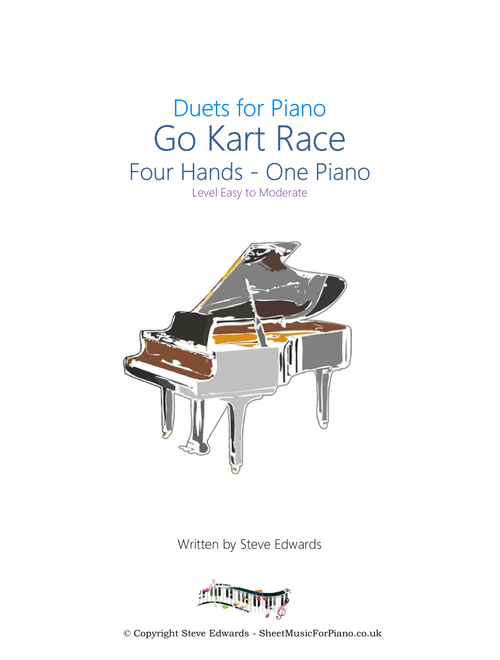 Go Kart Race - Four Hands - One Piano - Easy to Moderate - Steve Edwards (Instrumental Duet)