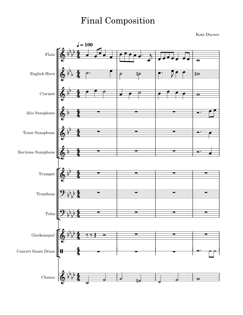 Final Composition - AP Music Theory Sheet music for Trombone, Tuba ...