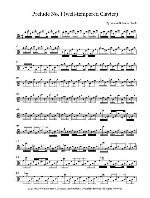 Prelude No. I (well-tempered Clavier) (Arr. Fernanda Moura) - Johann Sebastian Bach (Viola Solo)