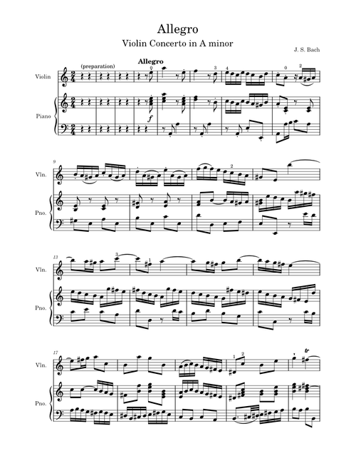 Allegro, 1st Movement from Violin Concerto in A minor, BWV 1041 – Johann Sebastian Bach