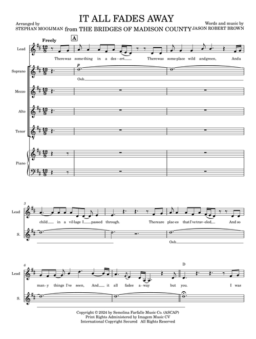 It All Fades Away (Arr. Stephan Mooijman) - Jason Robert Brown (Choral, 5-Part)