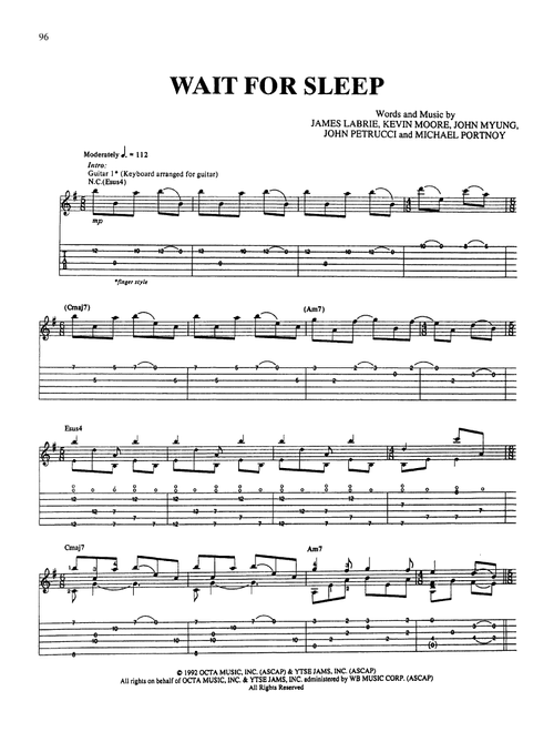 Wait For Sleep - Dream Theater (Guitar Tab)