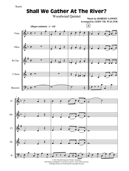 Shall We Gather At The River (Arr. Gert Th. Walter) - Robert Lowry (Small Ensemble)