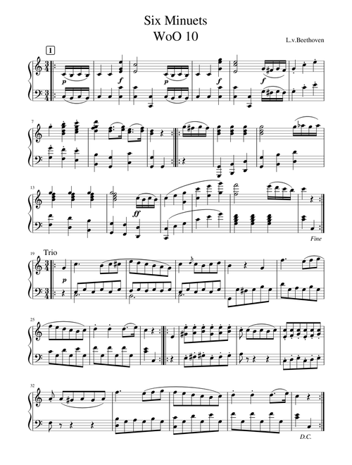BEETHOVEN 6 Minuets WoO 10
