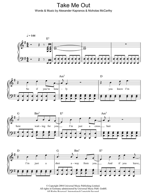 Take Me Out - Franz Ferdinand (Easy Piano)