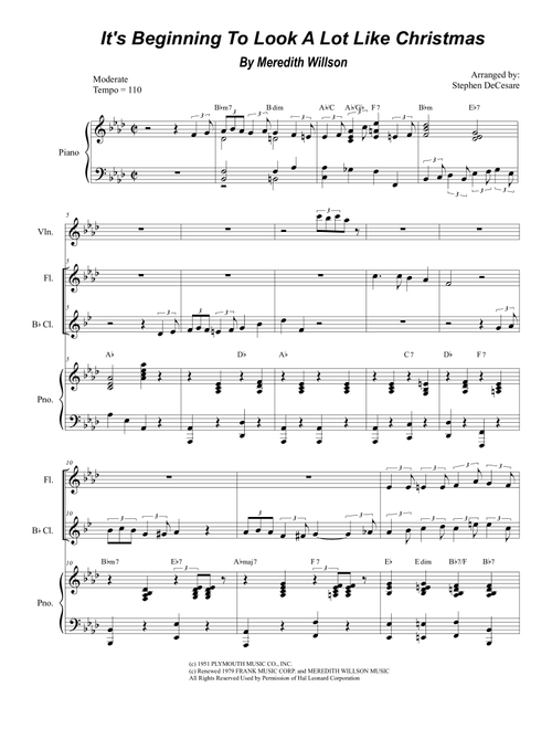 It's Beginning To Look Like Christmas (Arr. Exultet Music) - Meredith Willson (Instrumental Duet and Piano)