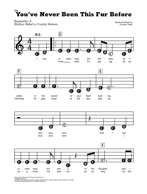 You've Never Been This Far Before - Conway Twitty (E-Z Play Today)