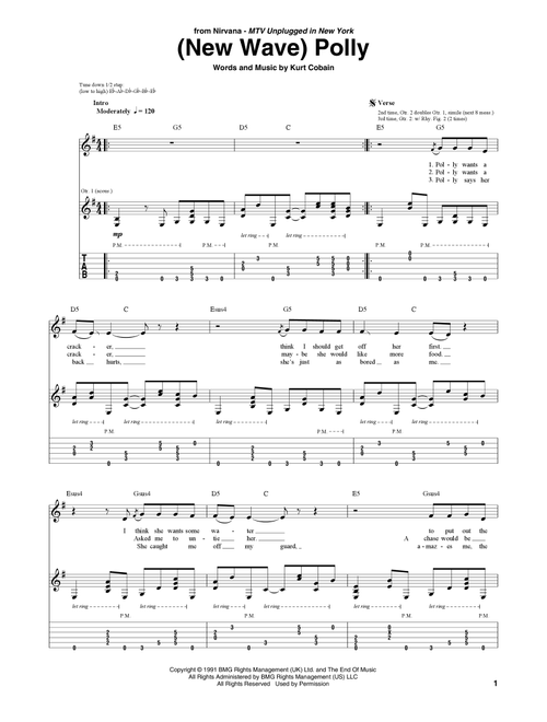 (New Wave) Polly - Nirvana (Guitar Tab)