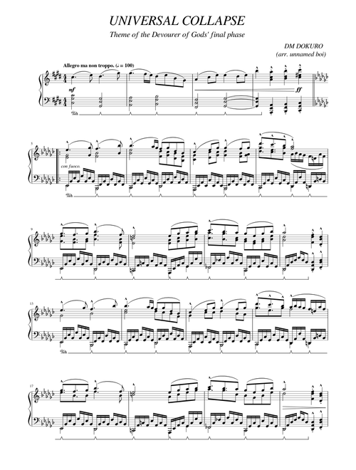 Calamity Mod OST | DM DOKURO - UNIVERSAL COLLAPSE | Piano solo