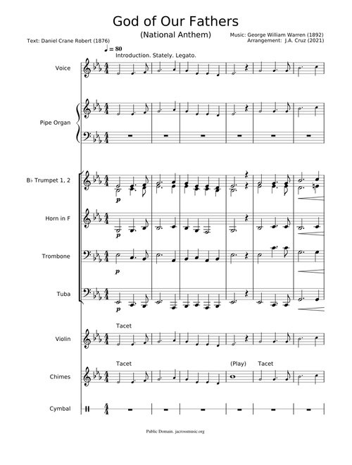 God of Our Fathers, Whose Almighty Hand – George W. Warren