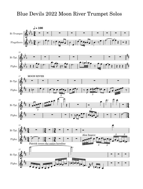 Blue Devils 2022 Moon River Trumpet Solos