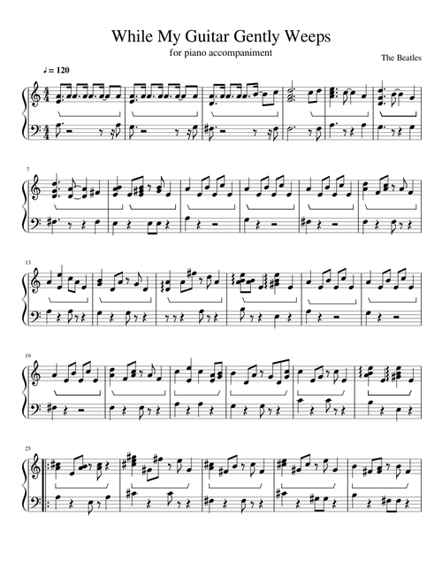 BEATLES sheet music by omingod | Play, print, and download in PDF