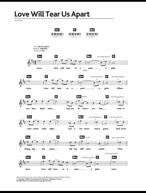 Love Will Tear Us Apart - Joy Division (Piano Chords-Lyrics)