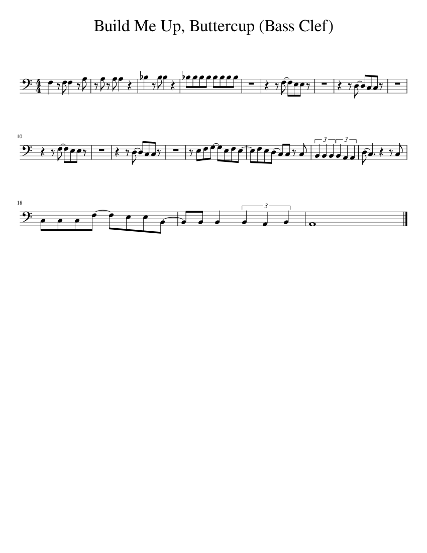 build me up buttercup bass tab build me up buttercup bass tab