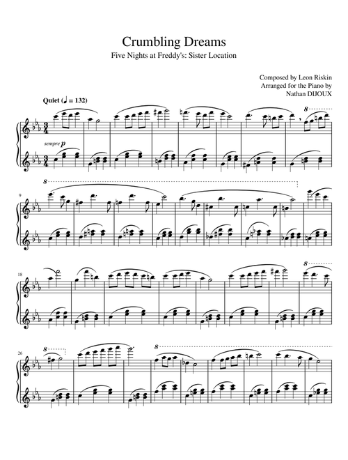 Crumbling Dreams (Five Nights at Freddy's: Sister Location) - Piano Arrangement