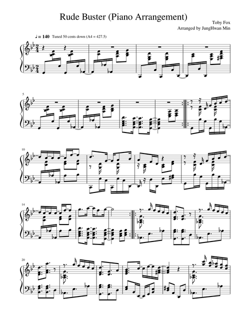 Toby Fox - Rude Buster (Piano Solo Arrangement)